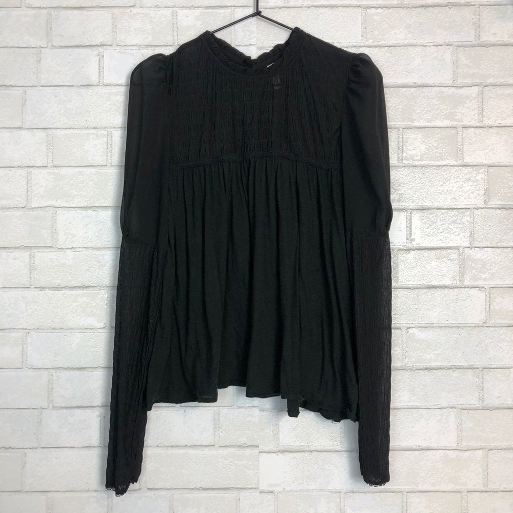 Free People Puff Sleeve Victorian Prarie Top XS